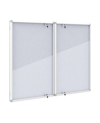 Lockable Enclosed Cork Bulletin Board with Aluminum Frame for Outdoor Use