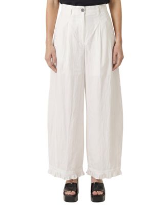 Women's High-Rise Wide-Leg Pleated Pants