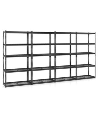 4-Pieces 5-Tier Metal Shelving Unit with Adjustable Wire Racks 2000 lbs Capacity