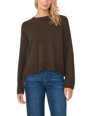 Women's Saddle Shoulder Crewneck Loose Long-Sleeve Sweater