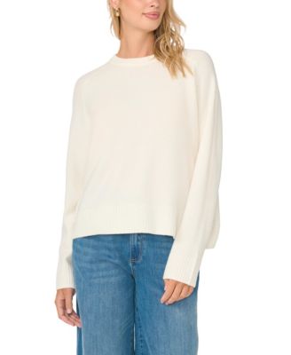 Women's Saddle Shoulder Crewneck Loose Long-Sleeve Sweater