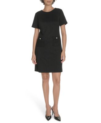 Women's Short Sleeve Knit Shift Dress