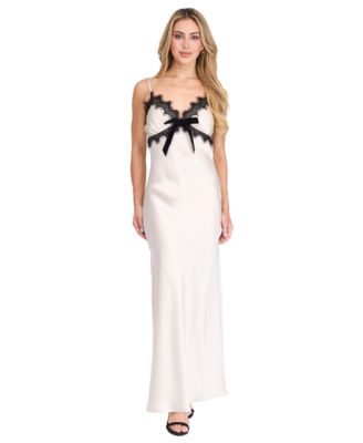 Women's Elizabeth Satin Lace Maxi Slip Dress