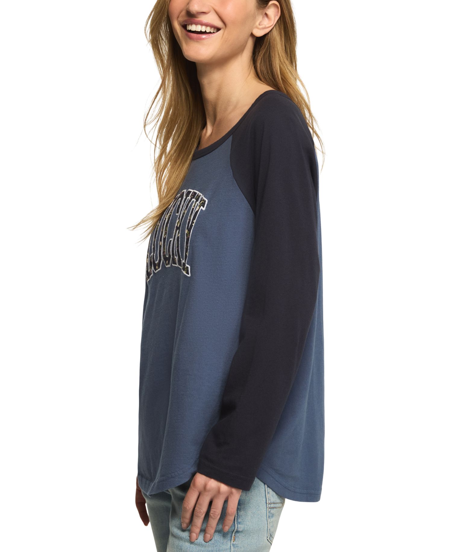 Women's Floral-Applique Raglan T-Shirt