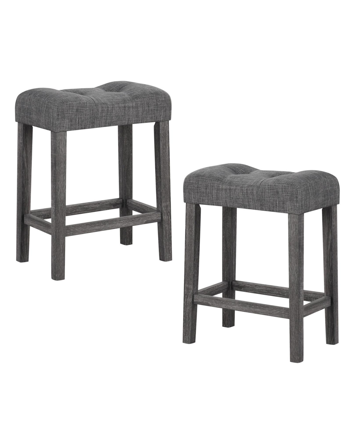 Mecale 24 in Set of 2 Saddle Bar Stools with Padded Seat