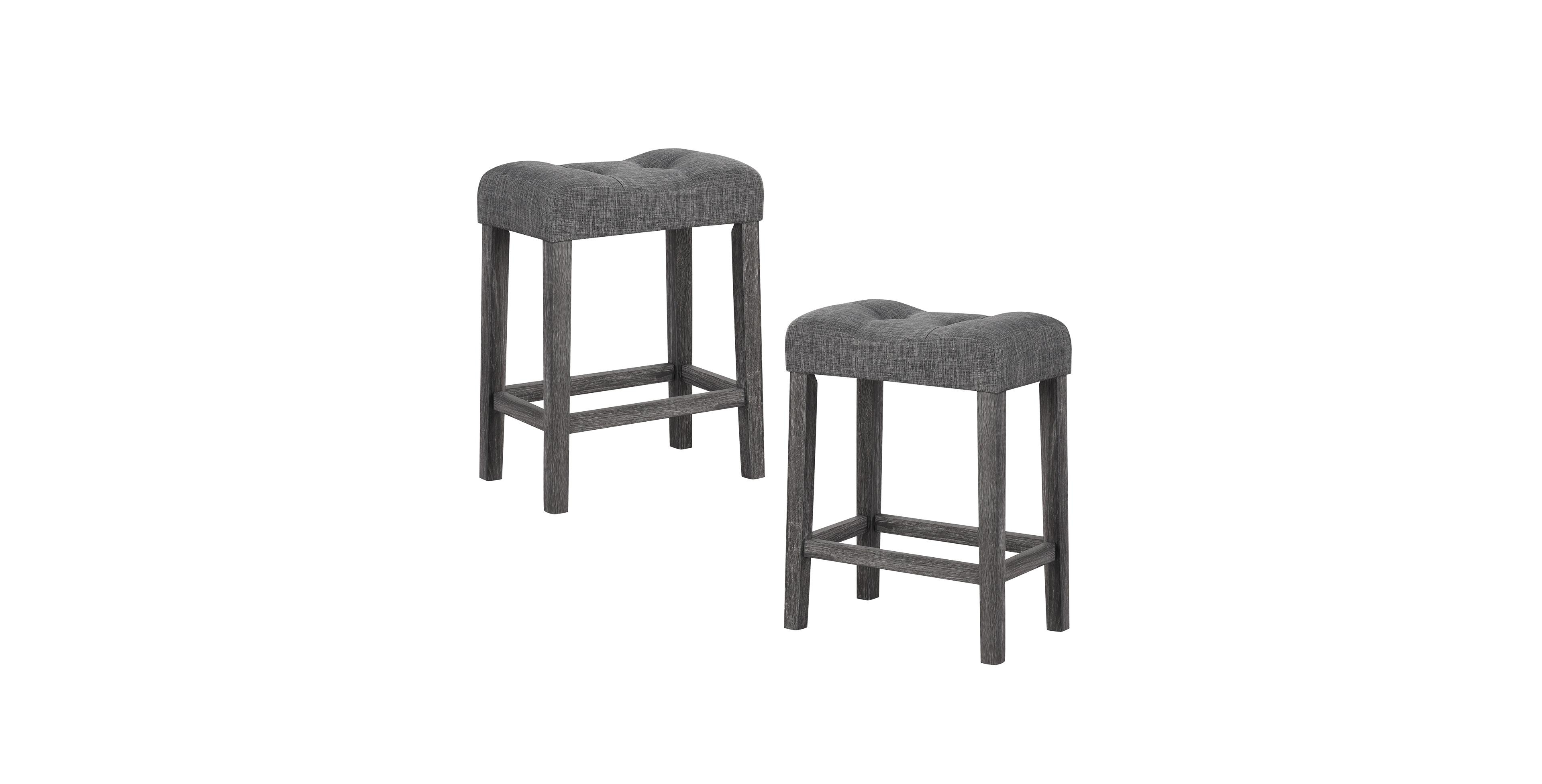 Mecale 24 in Set of 2 Saddle Bar Stools with Padded Seat