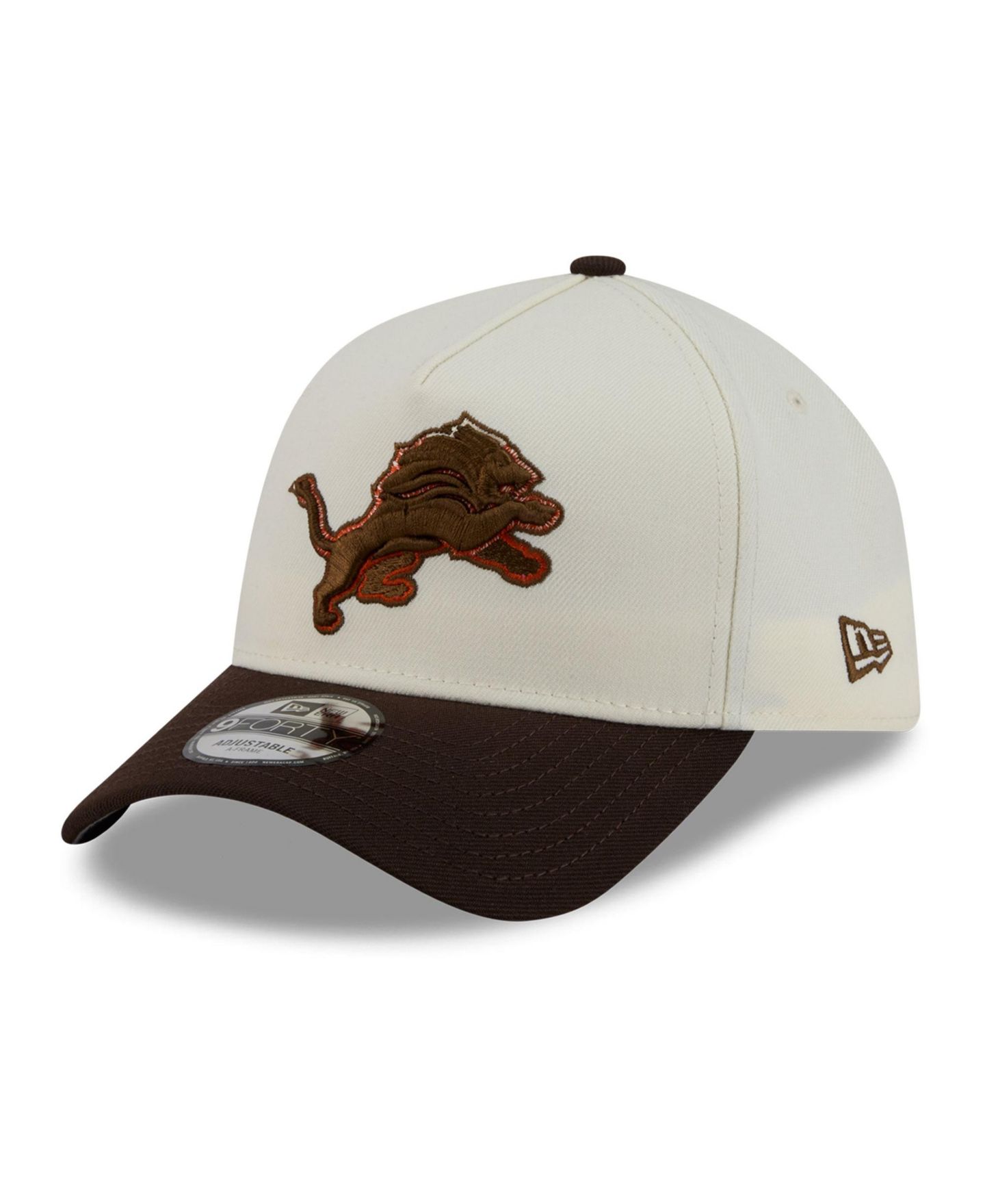 Мужская кепка New Era Cream/Brown Detroit Lions Pumpkin Spice A-Frame 9FORTY Adjustable Hat — фото 6