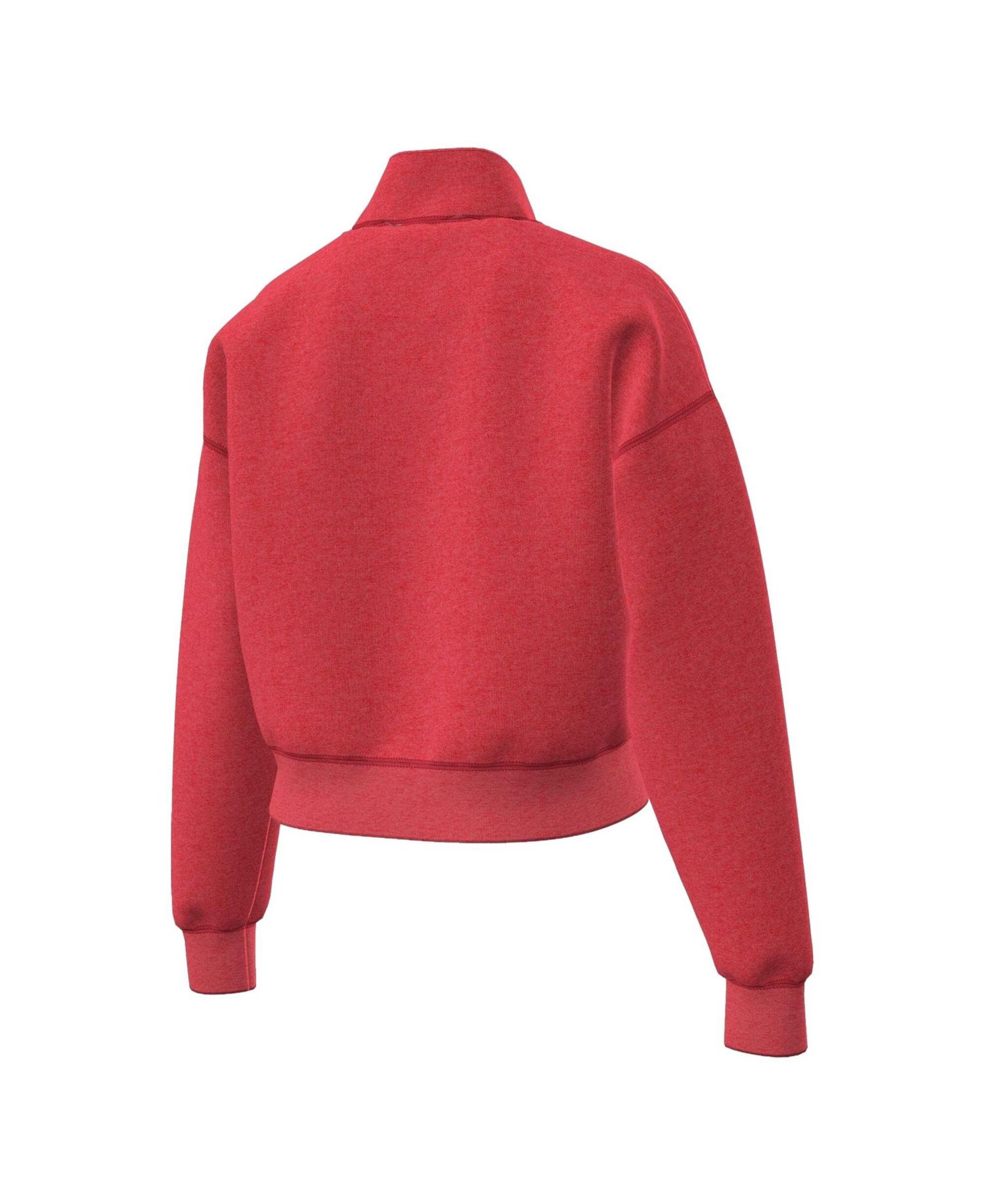 Women's Red Philadelphia Phillies Triumph Tri-Blend Fleece Cropped Quarter-Zip Pullover