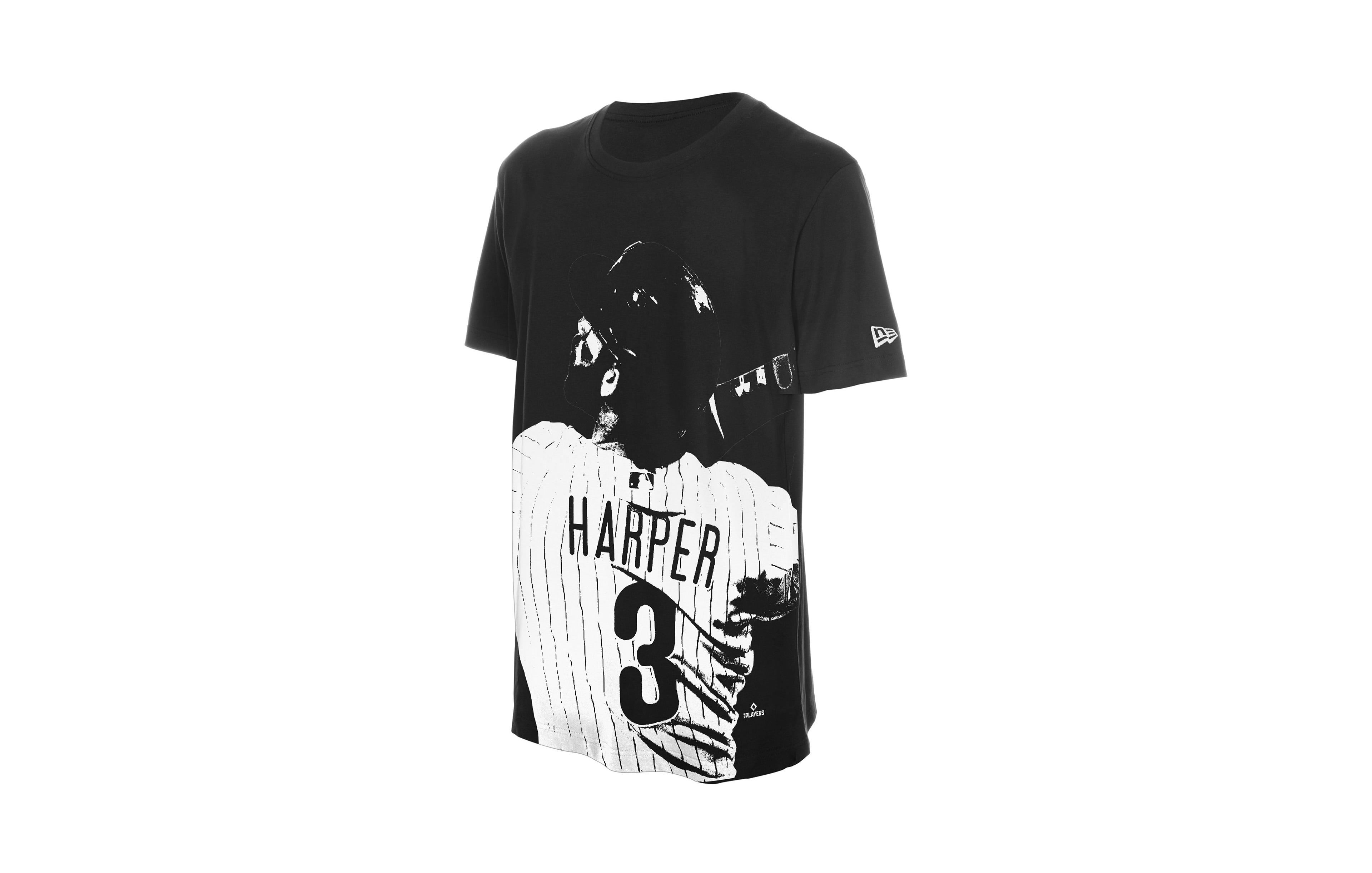 Men's New Era Bryce Harper Black Philadelphia Phillies Oversized Graphic T-Shirt