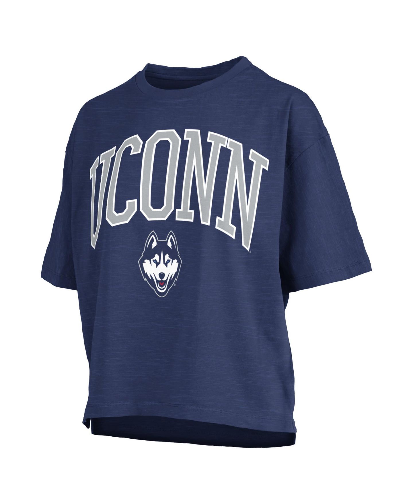 Женская футболка Pressbox Navy UConn Huskies Oversized Nelson Arch Over Logo Slub — фото 3