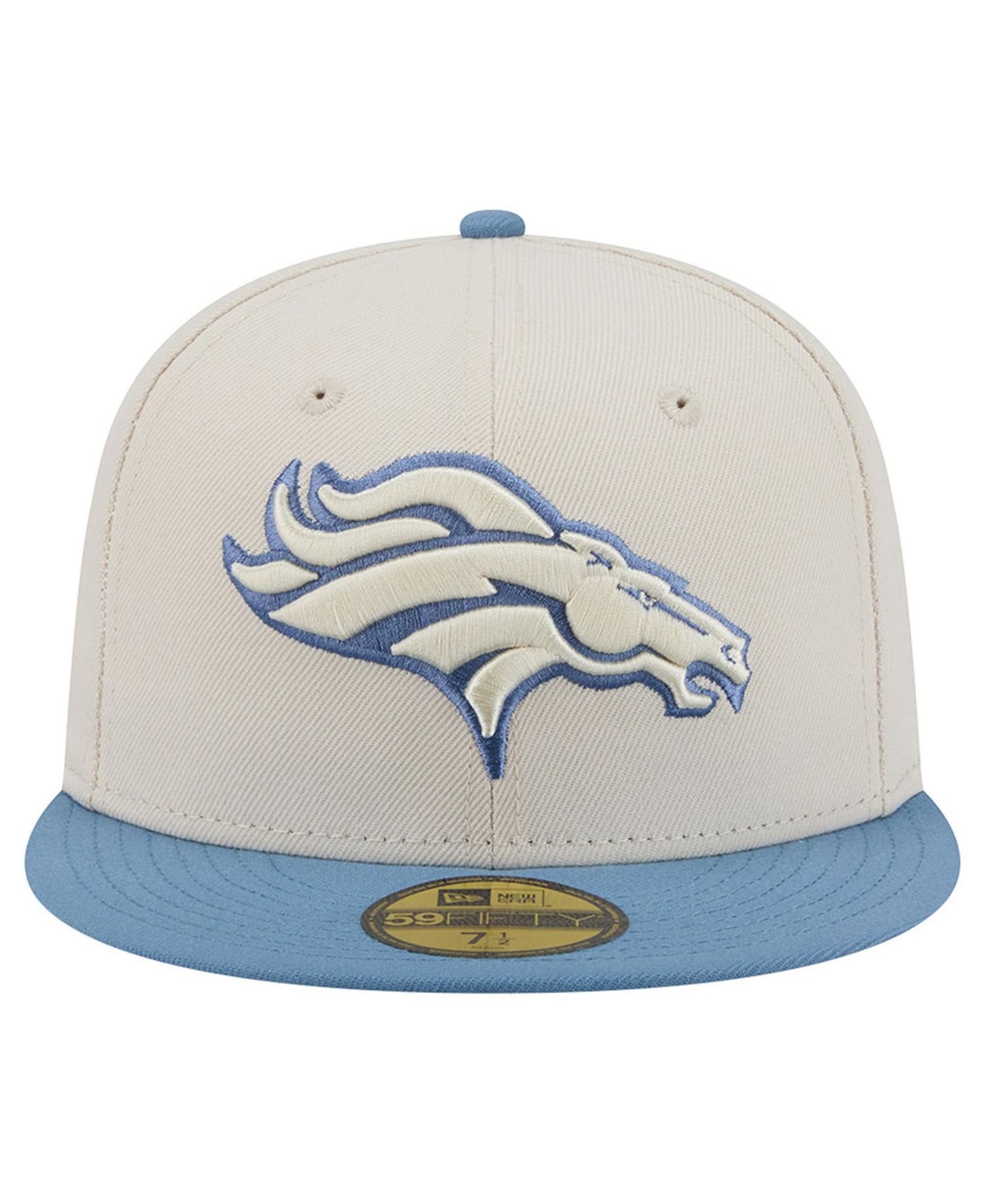 Men's Cream/Blue Denver Broncos Color Pack 59FIFTY Fitted Hat