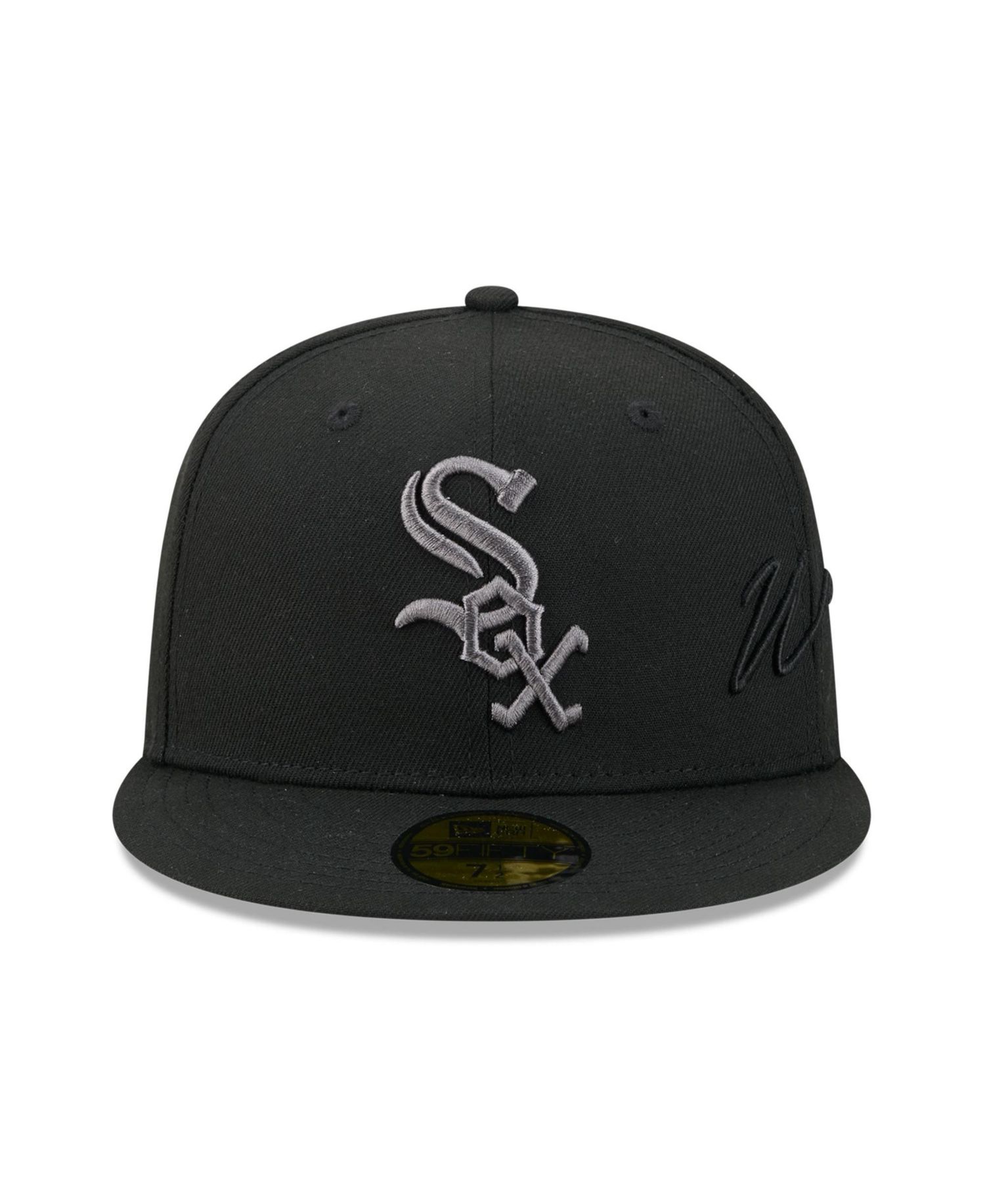 Men's Black Chicago White Sox Side Script 59FIFTY Fitted Hat