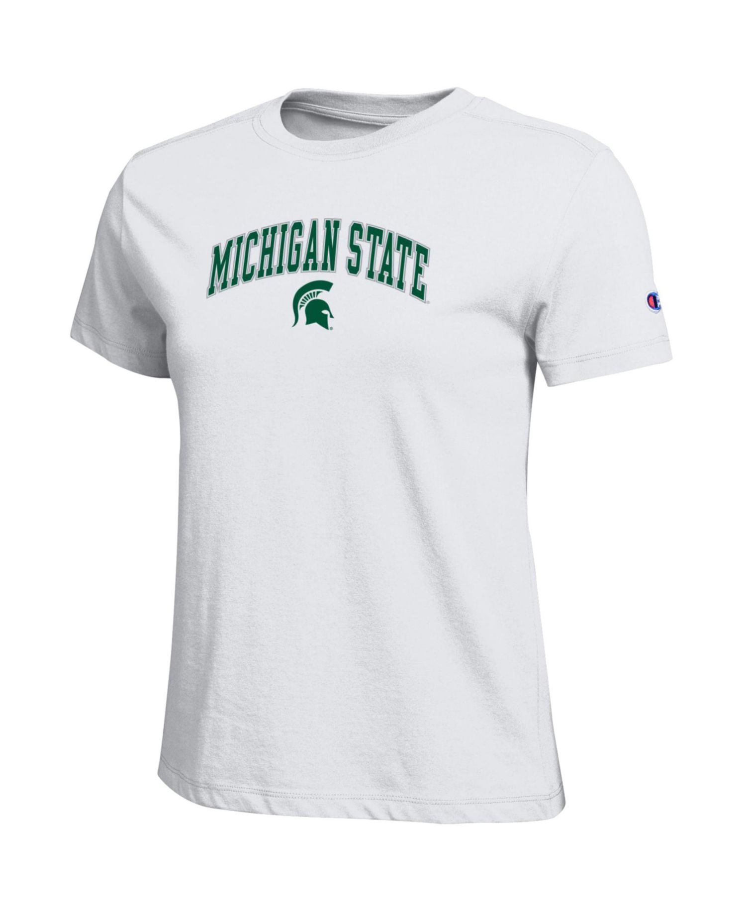 Women's White Michigan State Spartans Arched Over Logo T-Shirt