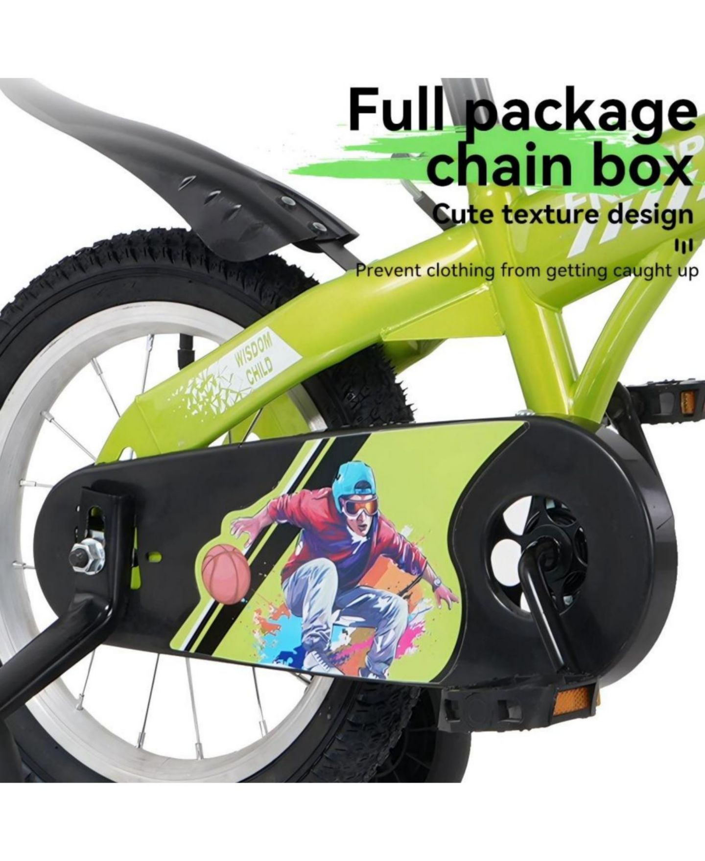 Детская игрушка ECHTPeak 18-Inch Steel-Frame Kids' Bike with Training Wheels and Storage Basket, 5–10 лет, цвет: Зелёный — фото 6