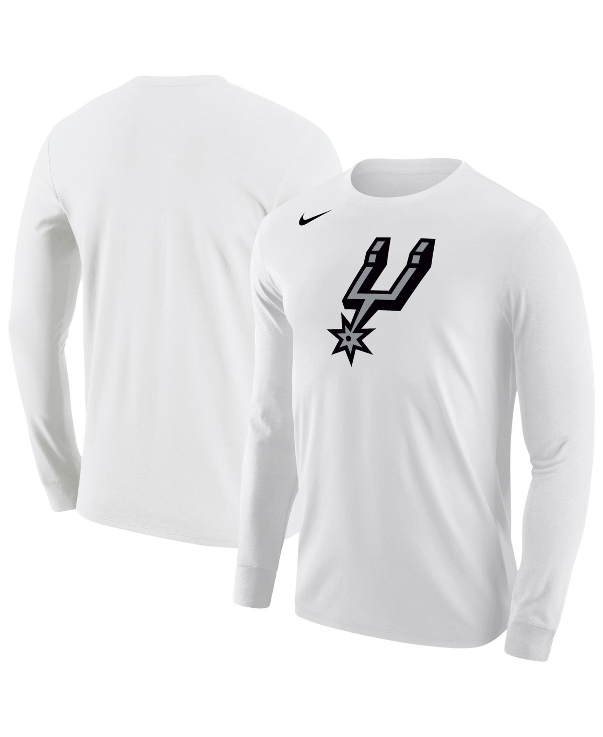 Nike Men's White San Antonio Spurs Logo Core Long- Sleeves T-Shirt - White