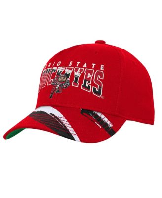 Big Boys and Girls Scarlet Ohio State Buckeyes Mascot Streaks Pro Crown Adjustable Hat