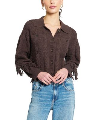 Women's Phoebe Cable Fringe Sweater Cardigan