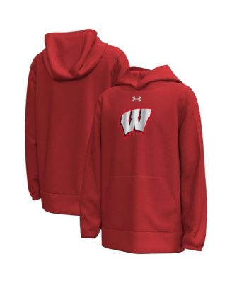 Big Boys and Girls Red Wisconsin Badgers 2026 Lambeau Field Collection Metallic Logo Fleece Hoodie