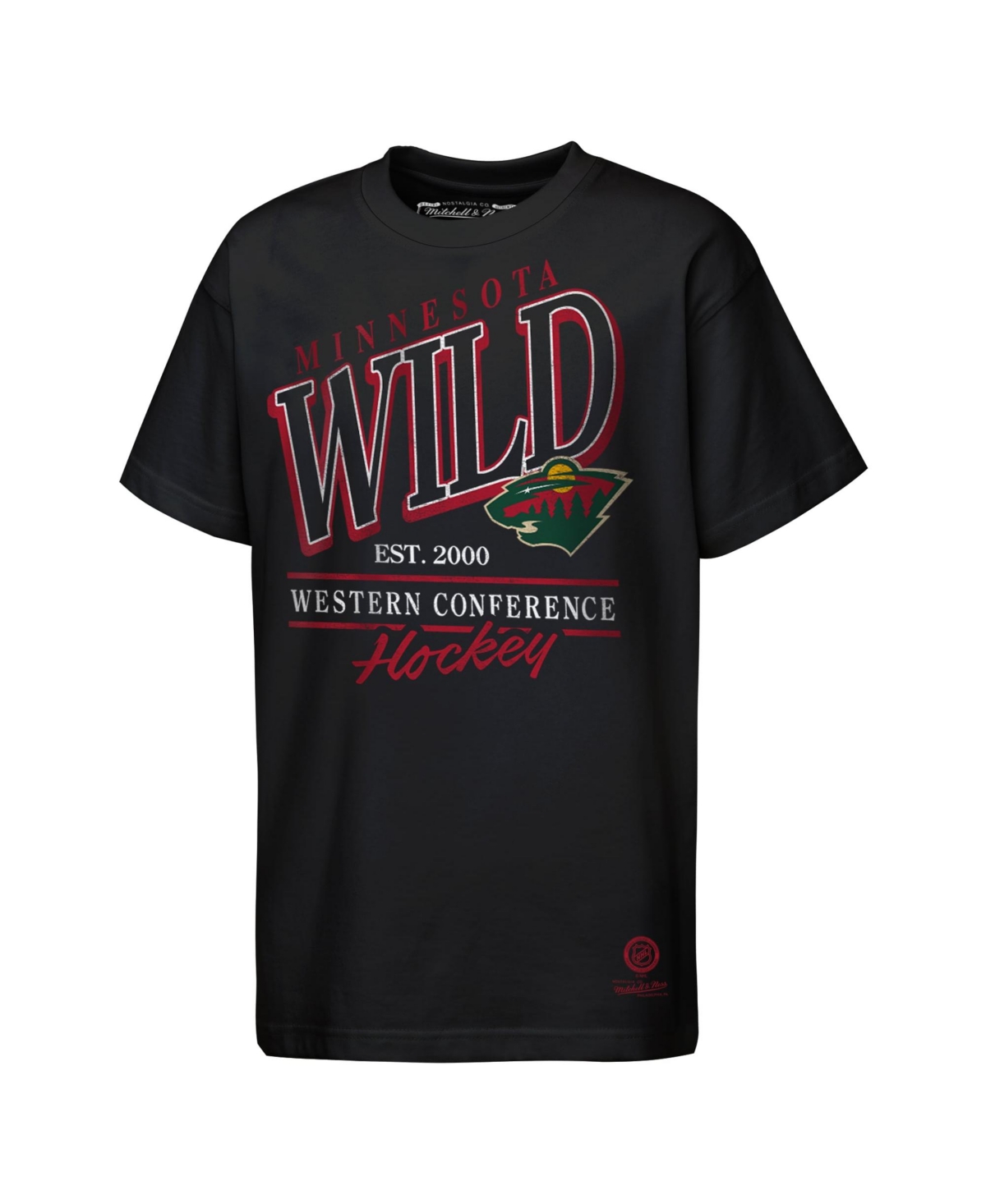Big Boys and Girls Mitchell & Ness Black Minnesota Wild Called Up T-Shirt