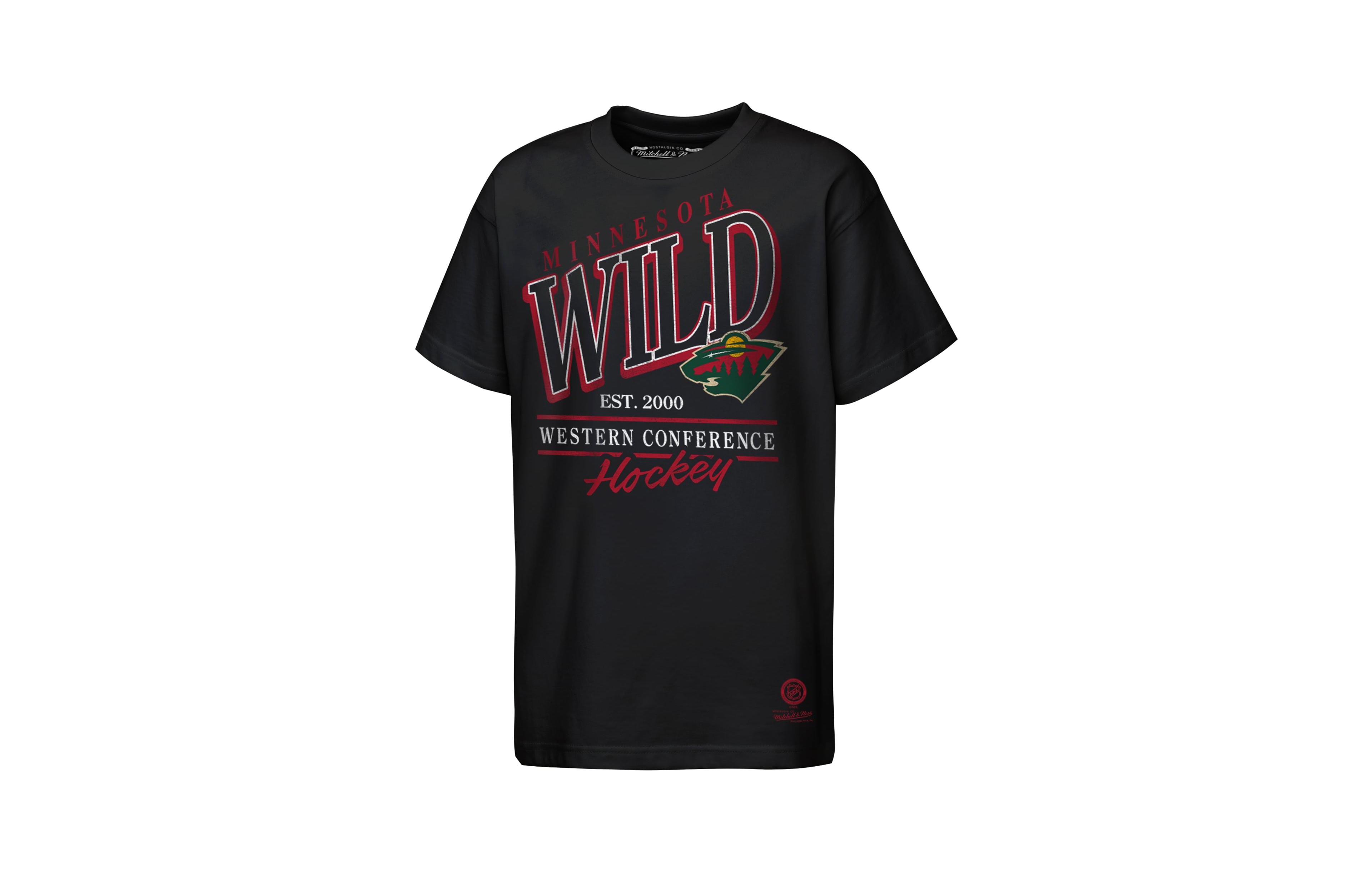 Big Boys and Girls Mitchell & Ness Black Minnesota Wild Called Up T-Shirt