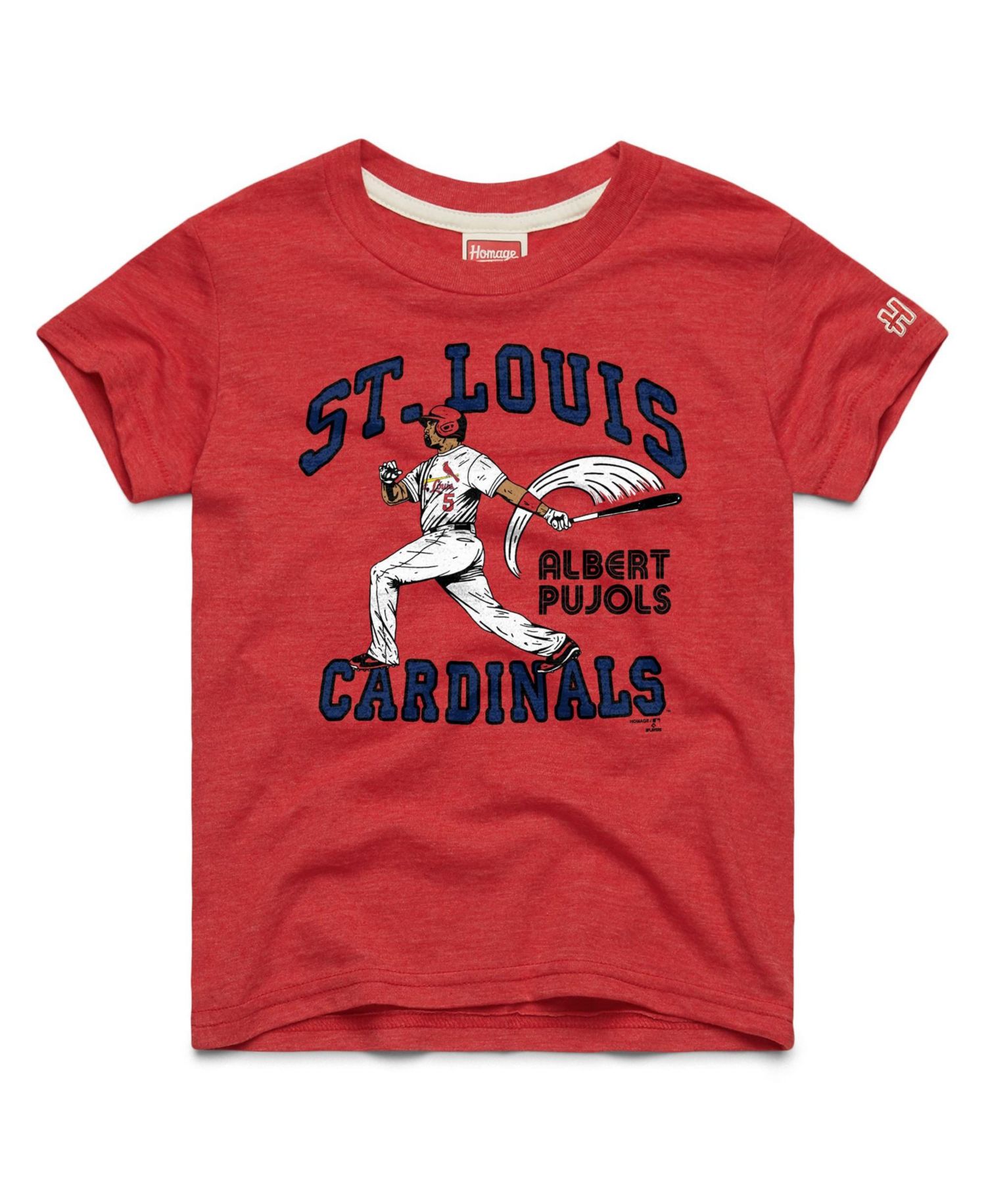 Big Boys and Girls Albert Pujols Red St. Louis Cardinals Cooperstown Collection Player Graphic Tri-Blend T-Shirt