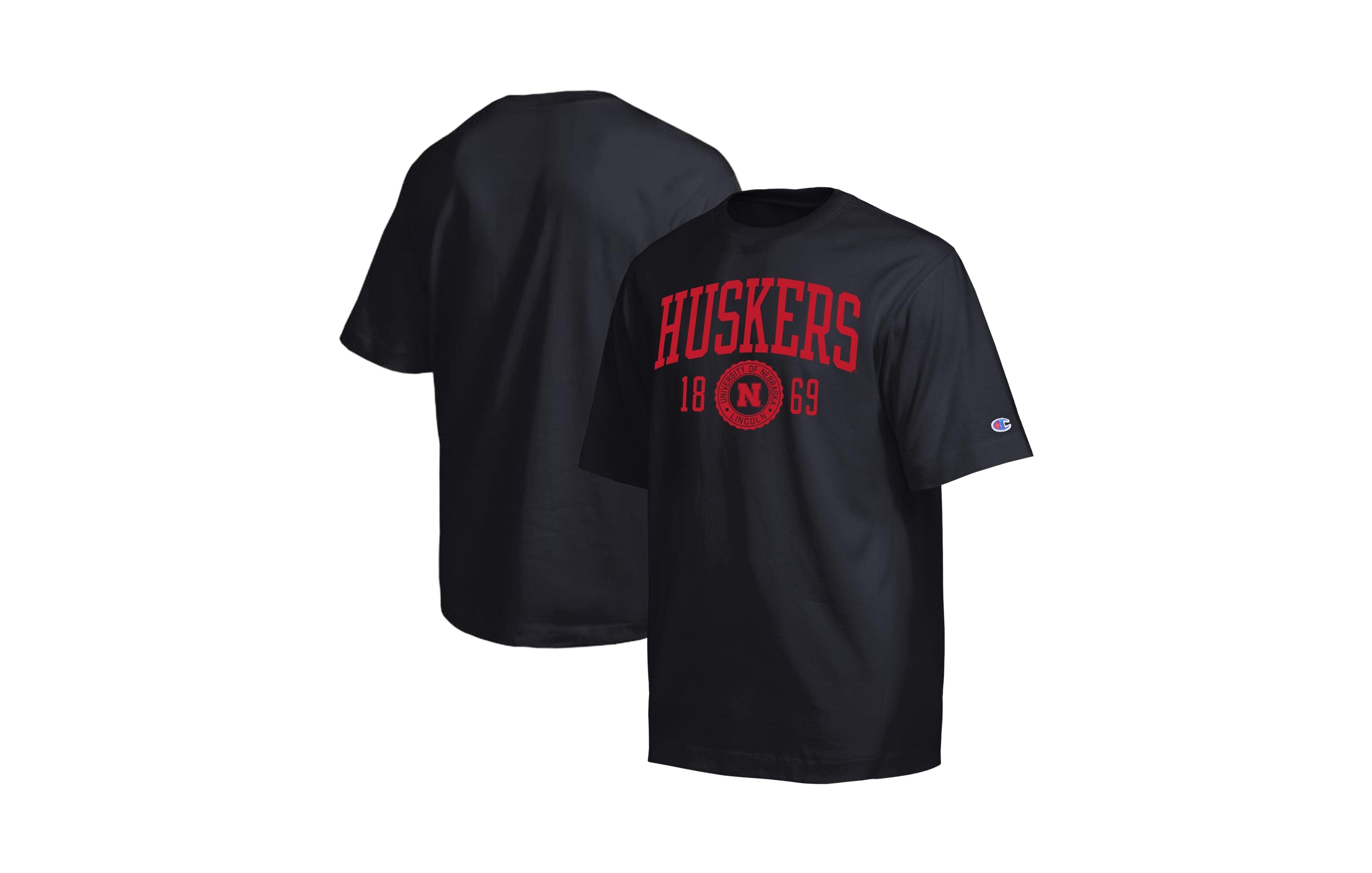 Champion Men's Black Nebraska Huskers Established Tradition Heavyweight T-Shirt