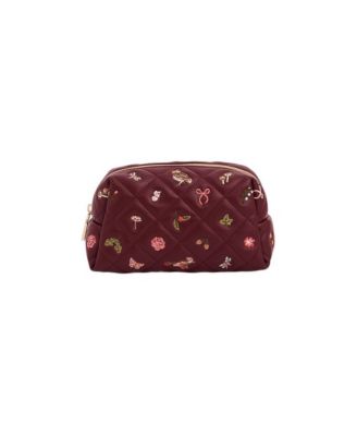 Embroidered Quilted Medium Pouch