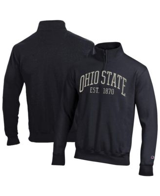 Men's Black Ohio State Buckeyes Powerblend Quarter-Zip Pullover
