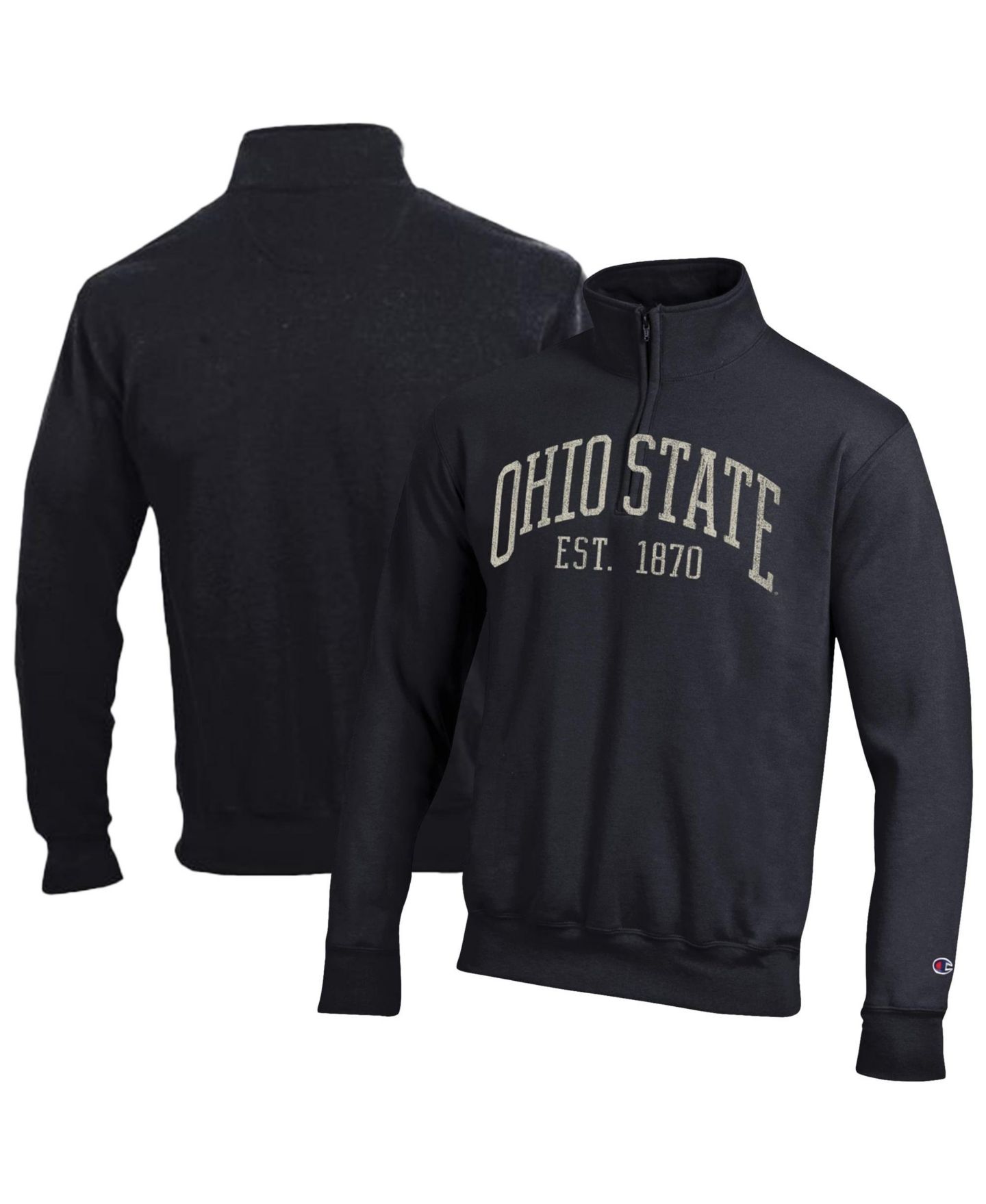 Мужской свитер Champion Black Ohio State Buckeyes Powerblend Quarter-Zip Pullover — фото 1