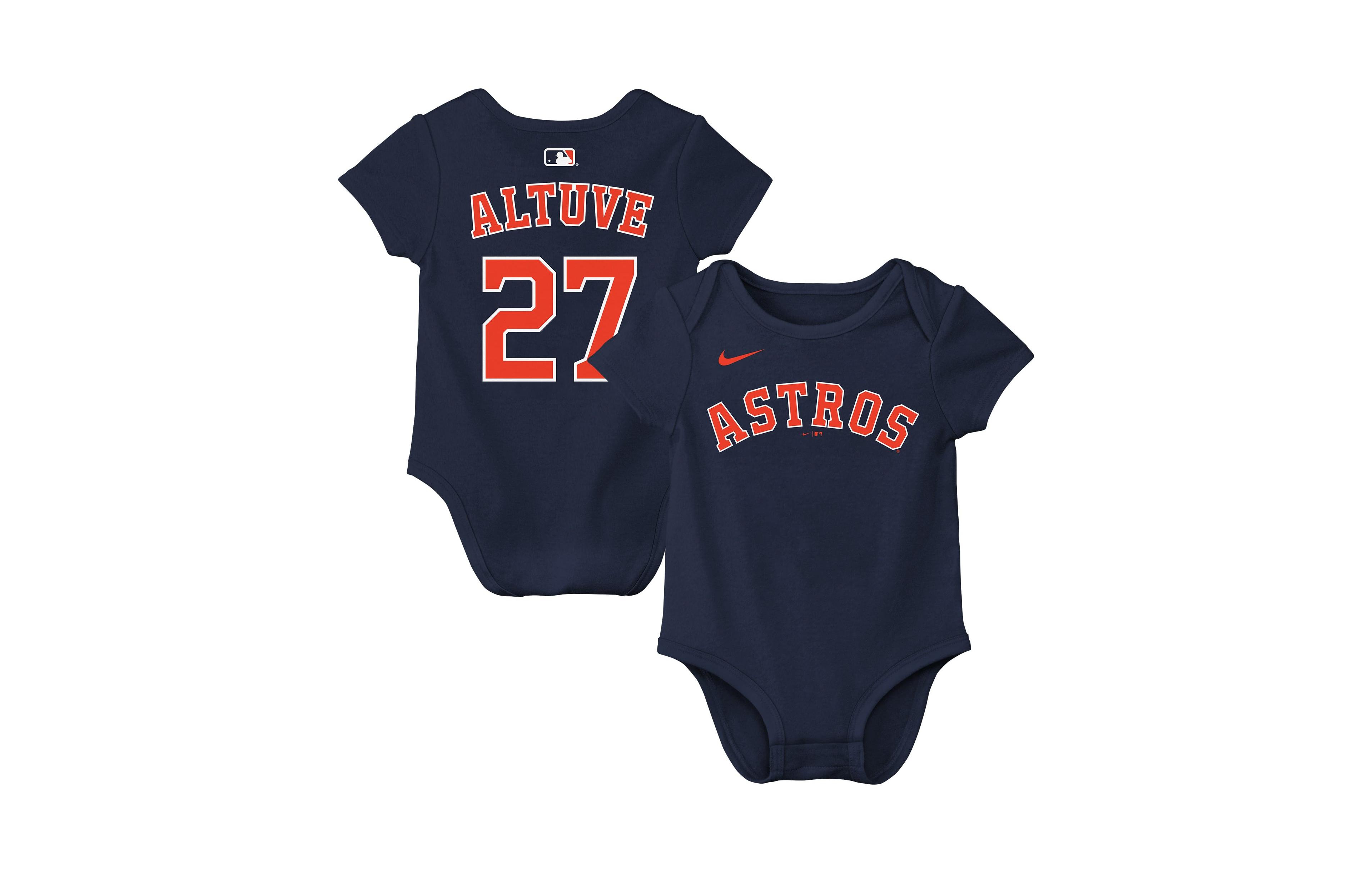 Nike Baby Boys' and Girls' Jose Altuve Navy Houston Astros Name Number Bodysuit