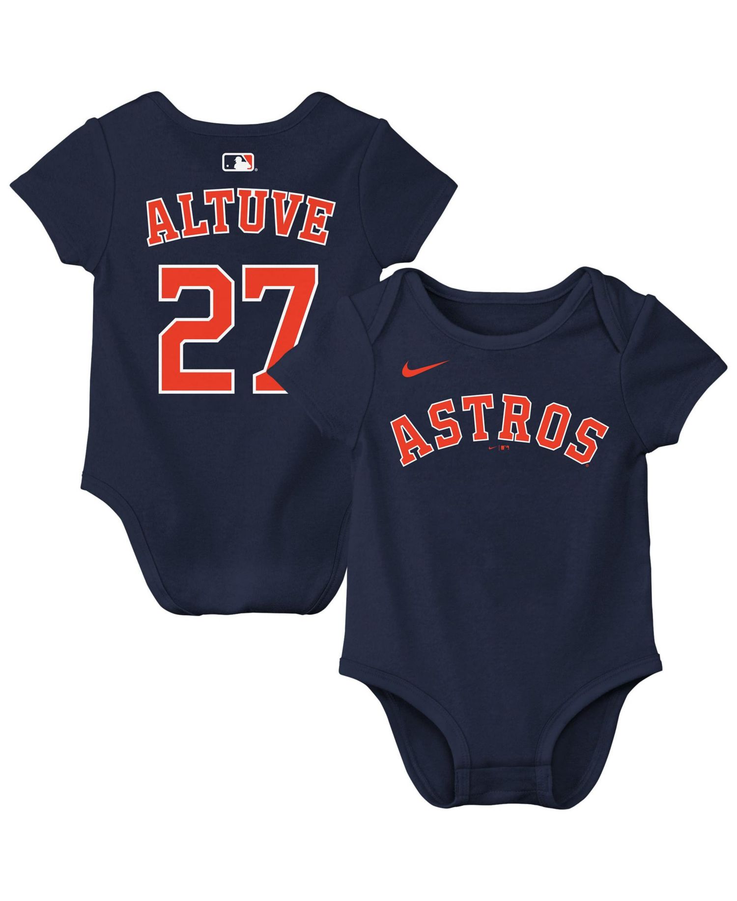 Baby Boys and Girls Jose Altuve Navy Houston Astros Name & Number Bodysuit