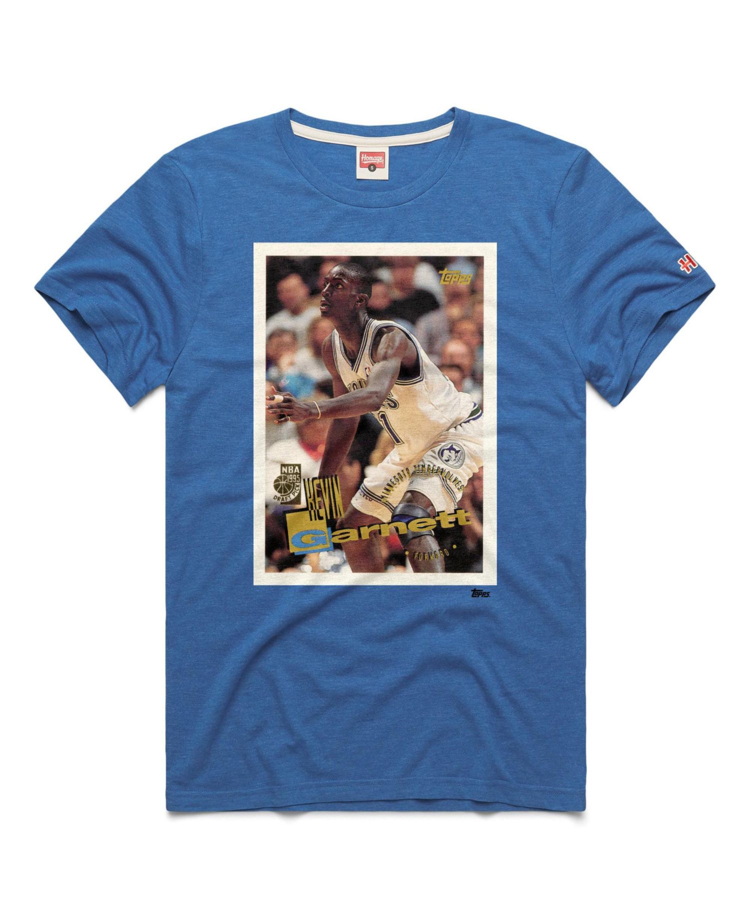 Men's and Women's Kevin Garnett Blue Minnesota Timberwolves Topps Trading Card Player Tri-Blend T-Shirt