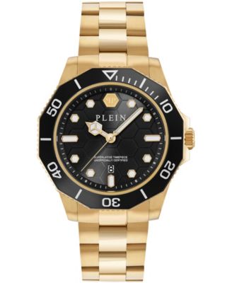 Men's Aquastorm IP Yellow Gold Stainless Steel Bracelet Watch, 44mm