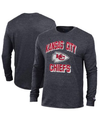 Men's Black Kansas City Chiefs Ultimate Tri-Blend Long Sleeve T-Shirt
