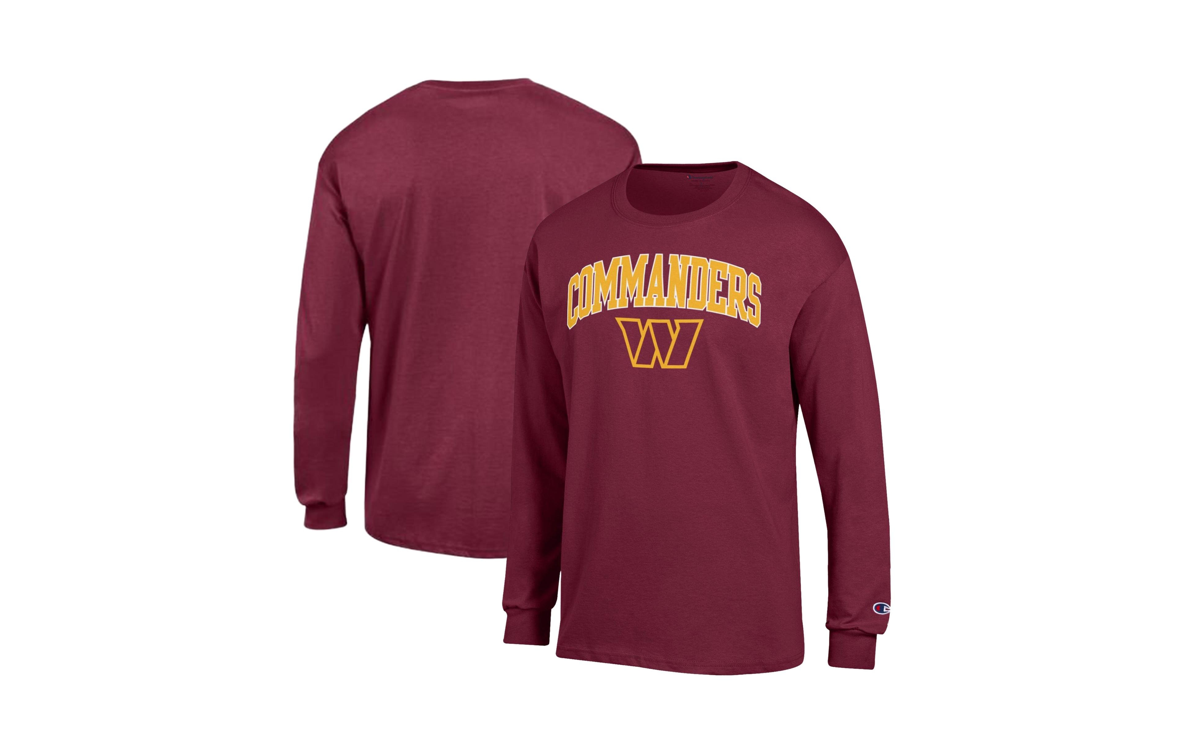 Champion Men's Burgundy Washington Commanders Arch Over Logo Long- Sleeves T-Shirt