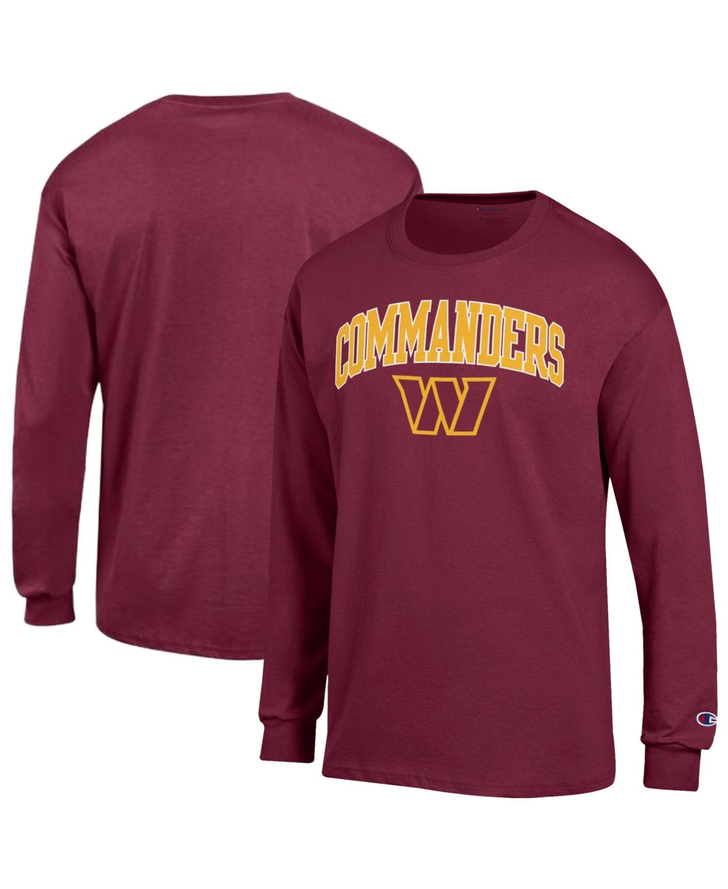 Men's Burgundy Washington Commanders Arch Over Logo Long Sleeve T-Shirt