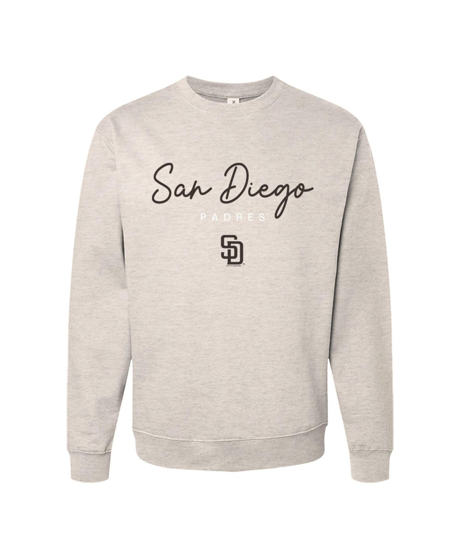 Women's Oatmeal San Diego Padres Pigment Dye Crewneck Sweatshirt
