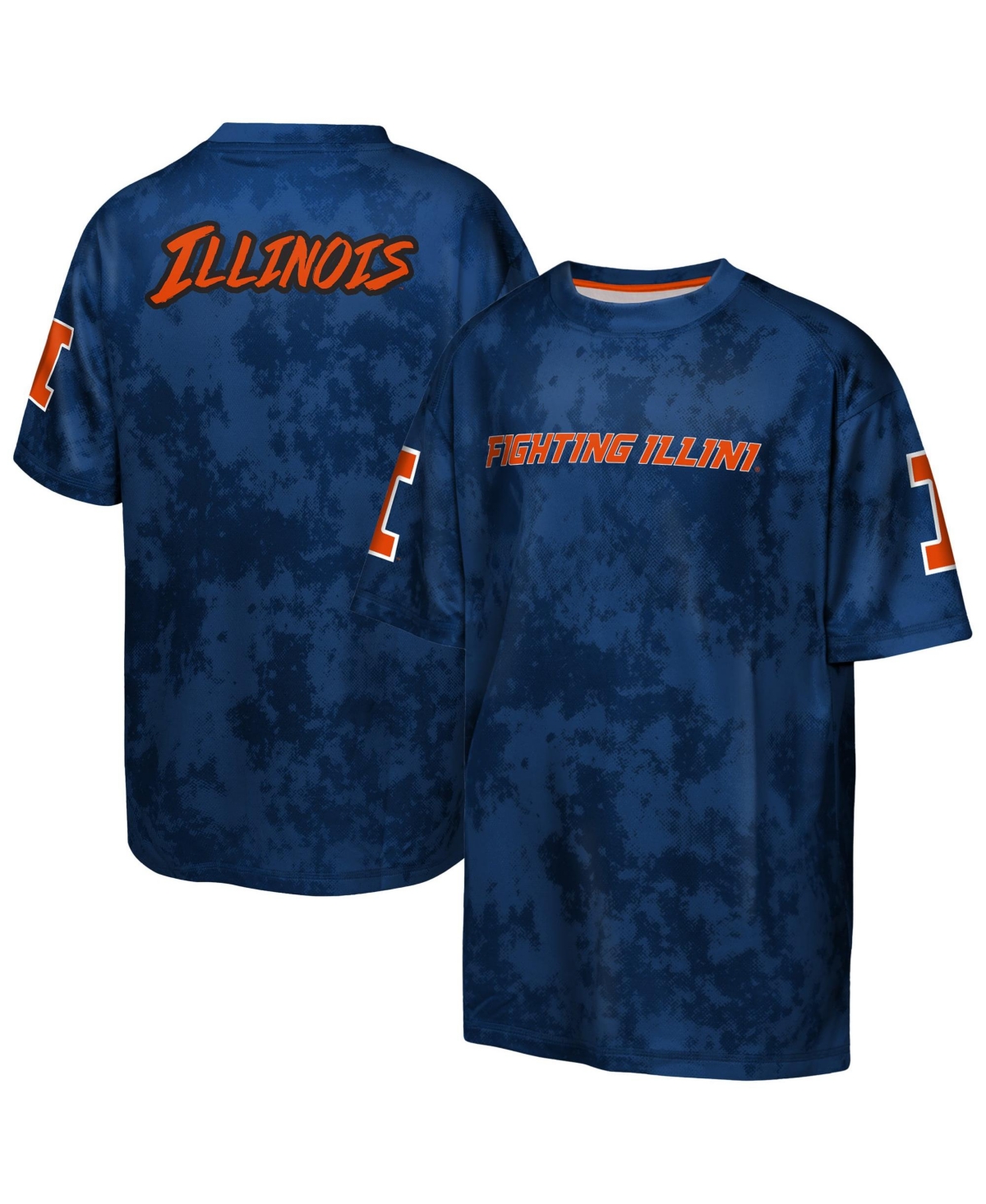 Outerstuff Big Boys' and Girls' Navy Illinois Fighting Illini Off-Side Sublimated T-Shirt