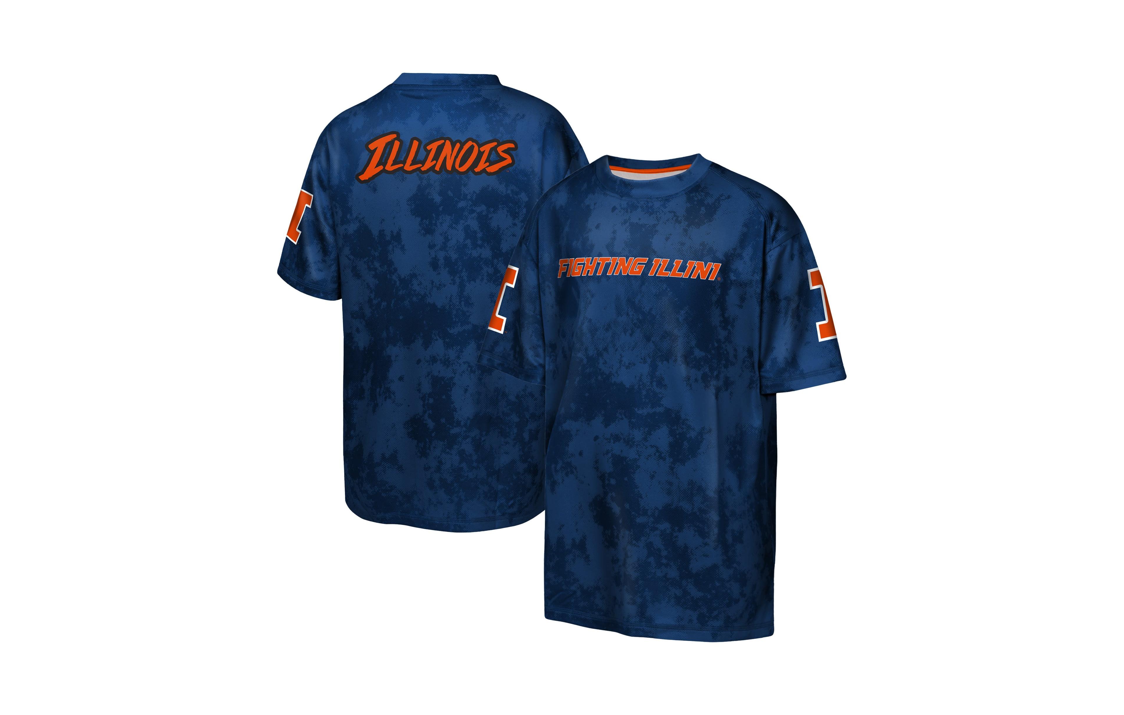 Outerstuff Big Boys' and Girls' Navy Illinois Fighting Illini Off-Side Sublimated T-Shirt