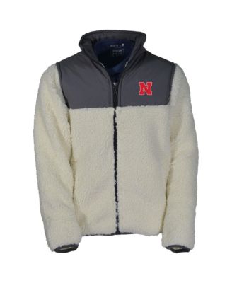 Big Boys and Girls Charcoal Nebraska Huskers Full-Zip Teddy Sherpa Jacket