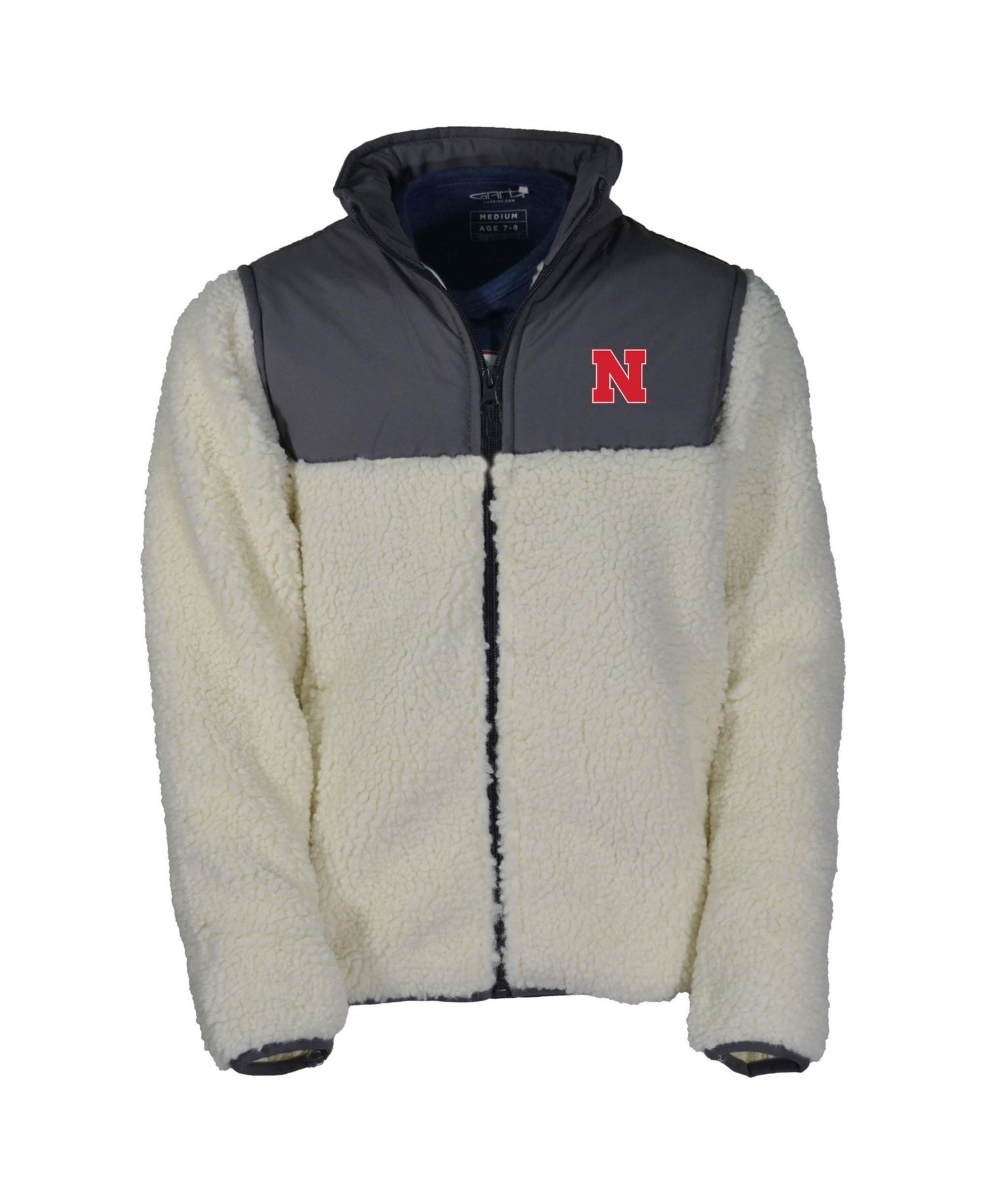 Big Boys and Girls Charcoal Nebraska Huskers Full-Zip Teddy Sherpa Jacket