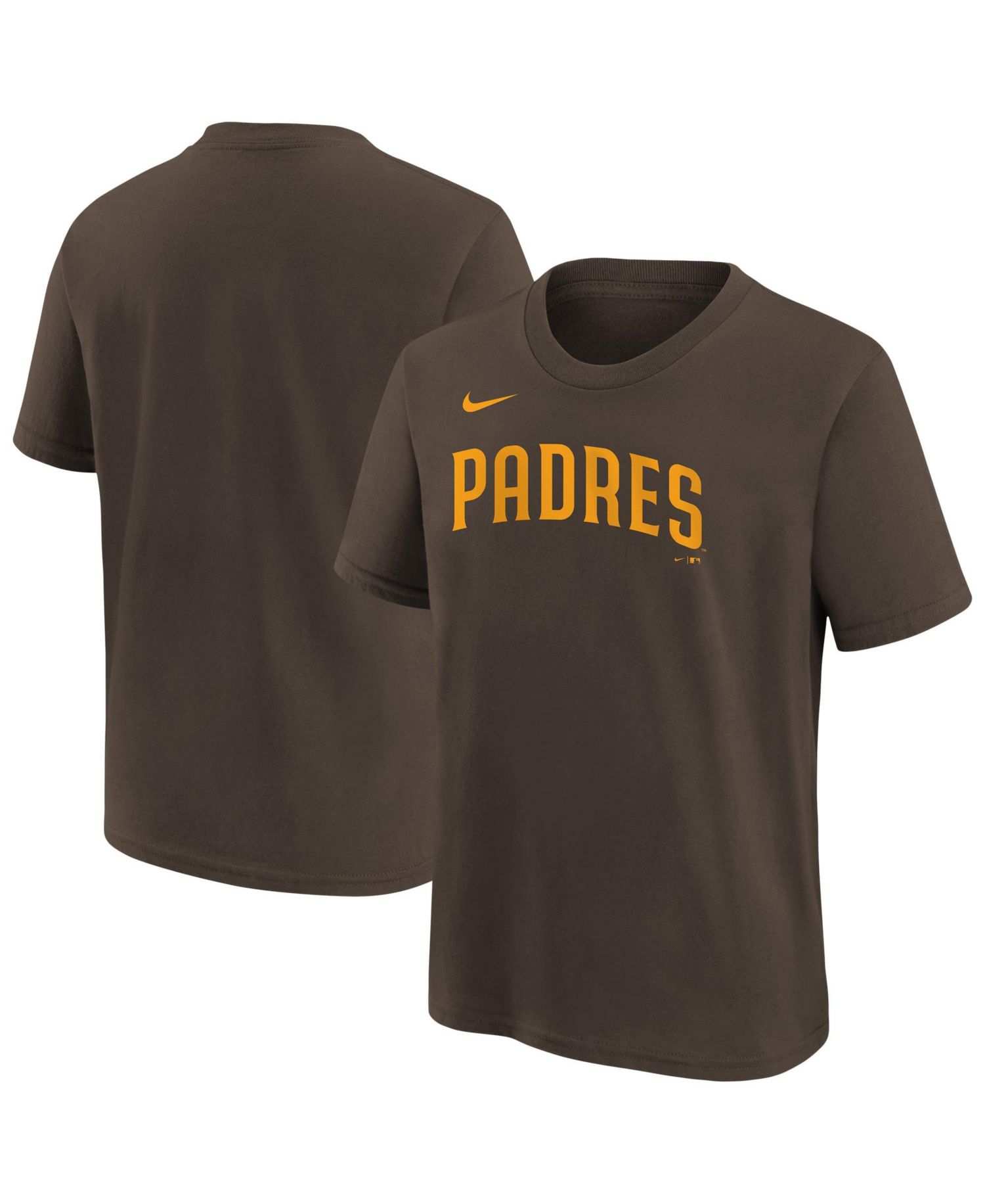 Big Boys and Girls Brown San Diego Padres Wordmark T-Shirt