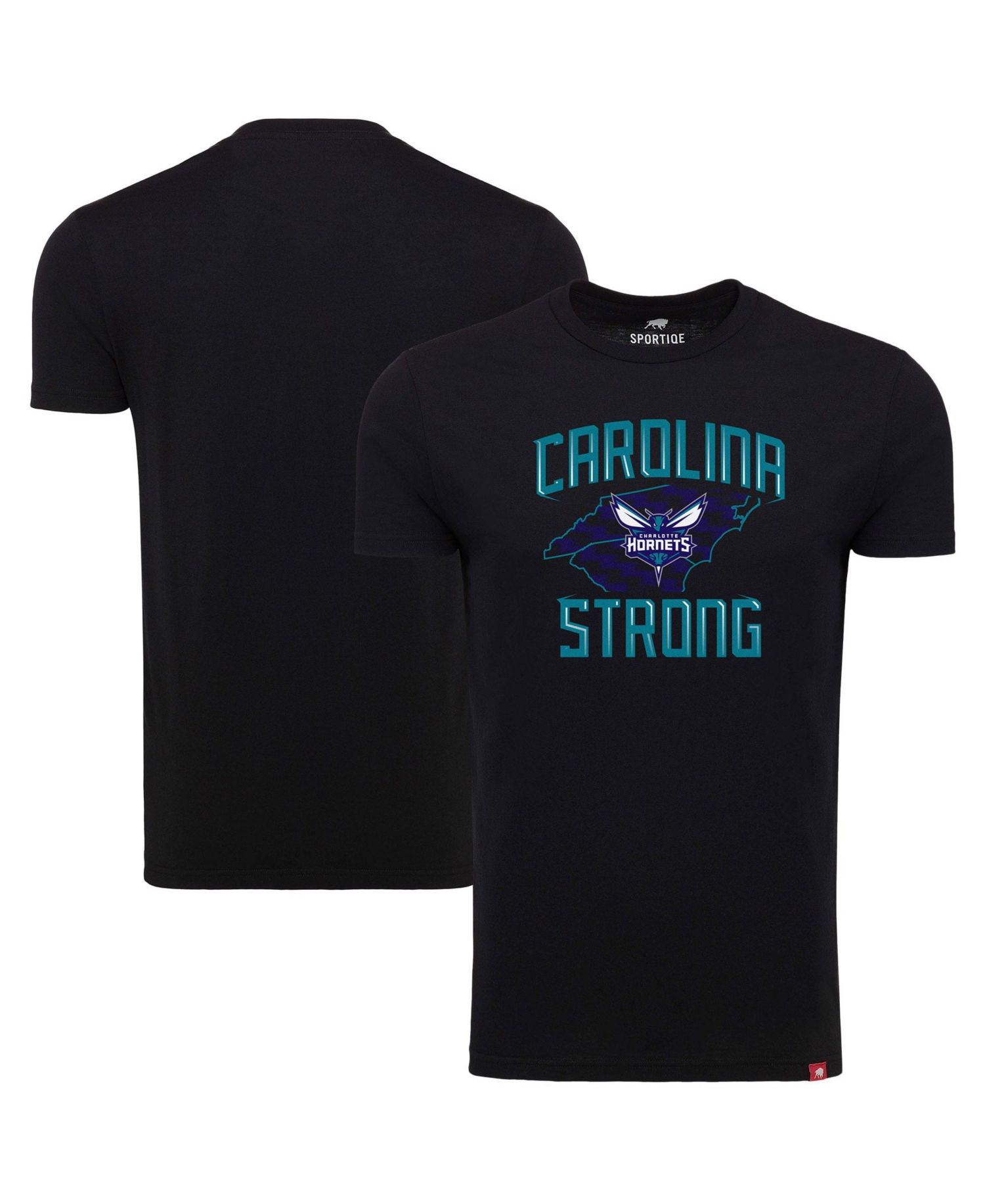Men's and Women's Black Charlotte Hornets Carolina Strong Tri-Blend T-Shirt