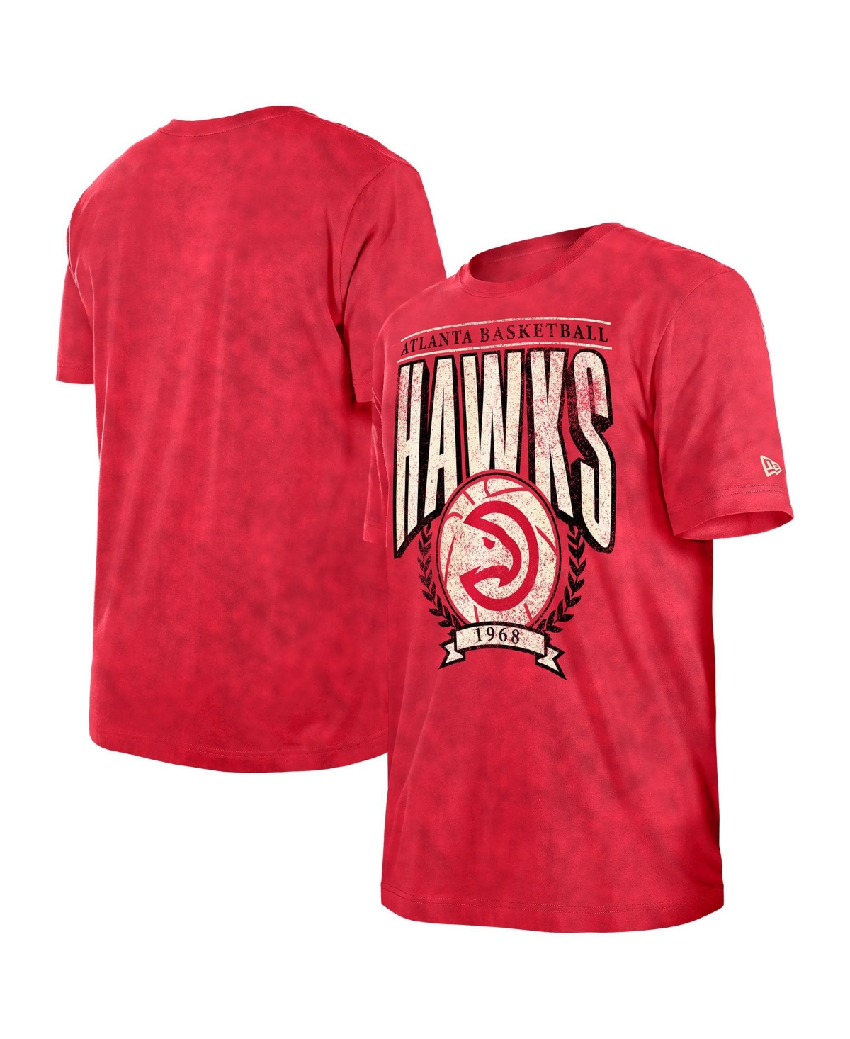 New Era Men's Red Atlanta Hawks Throwback Boxy Mineral Wash T-Shirt