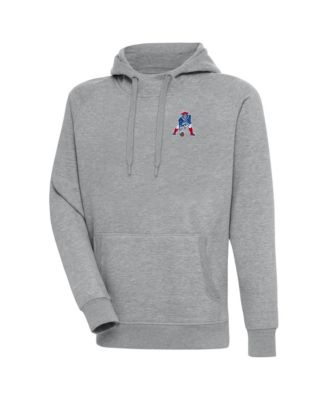 Men's Heather Gray New England Patriots Throwback Logo Victory Pullover Hoodie