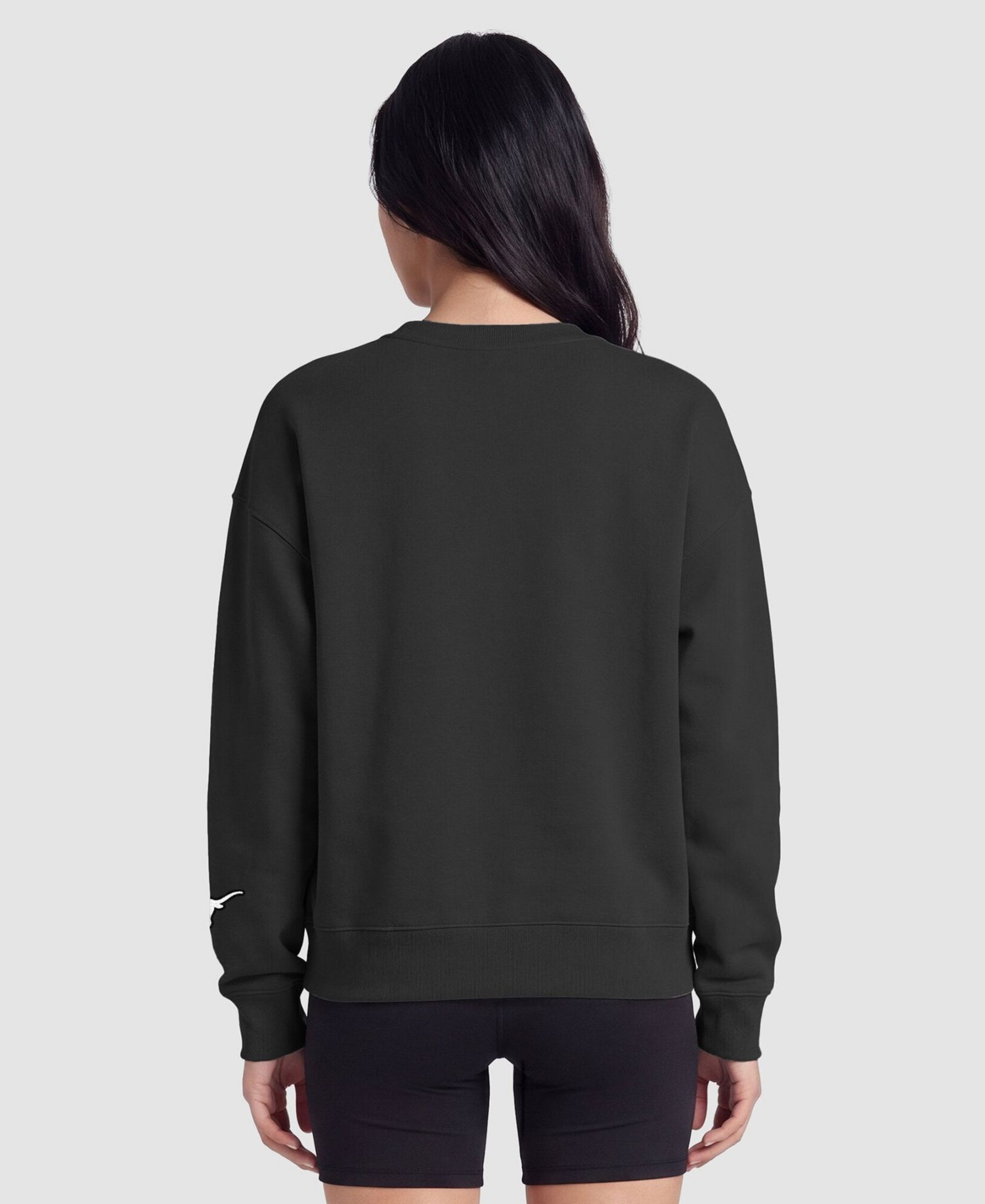 Women's Black Texas Longhorns Fleece Crew Sweatshirt