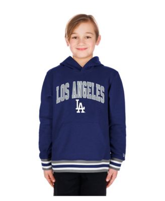 Big Boys and Girls Royal Los Angeles Dodgers Knit Trim Pullover Hoodie