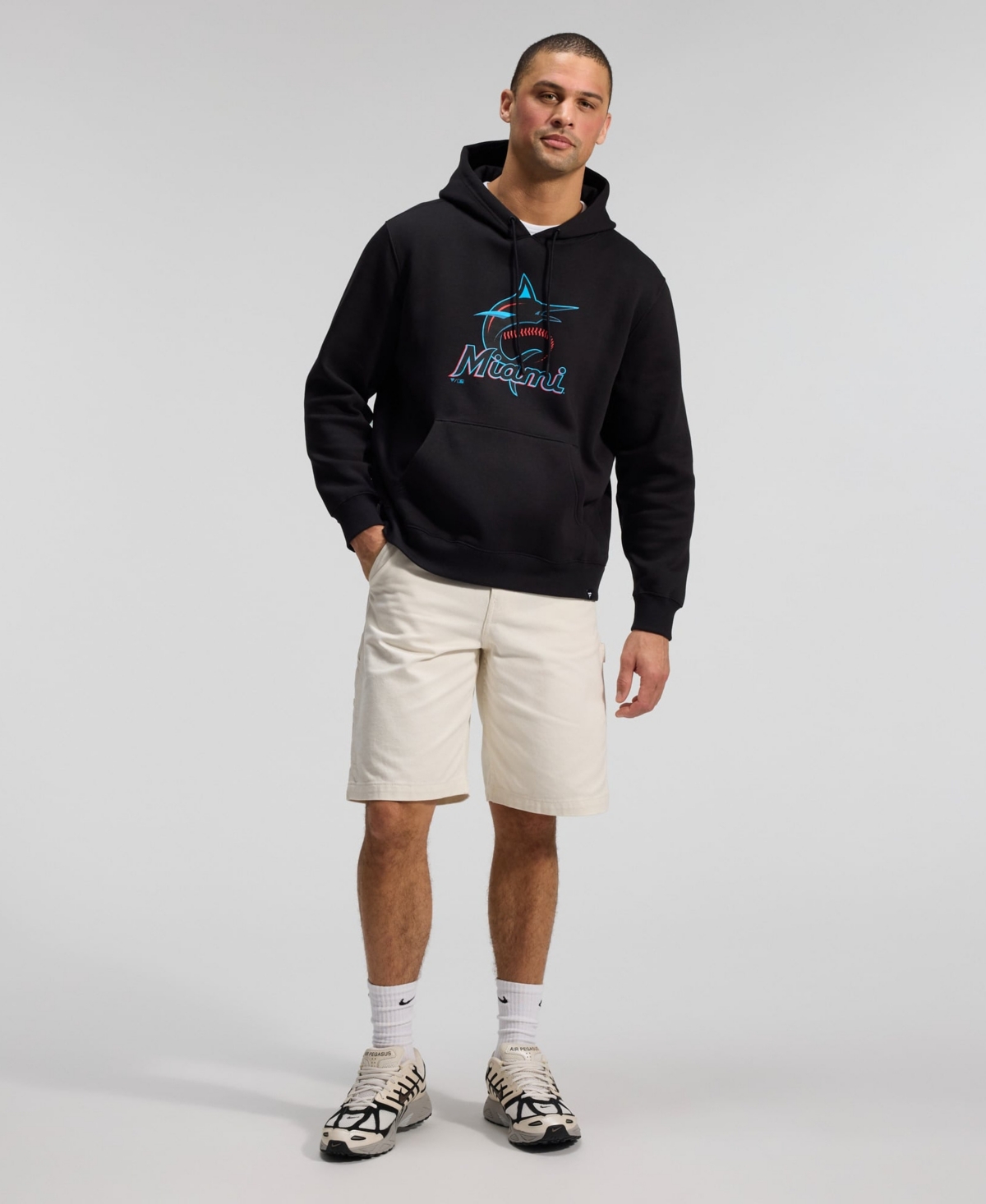 Fanatics Men's Black Miami Marlins Primary Logo Legacy Hoodie
