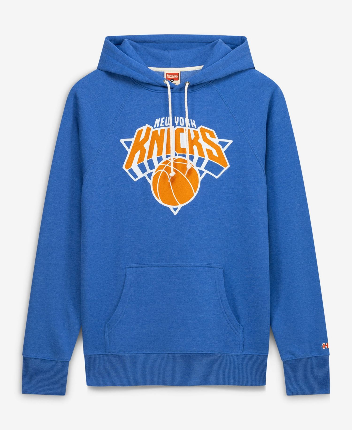 Men's and Women's Blue New York Knicks Logo Tri-Blend Raglan Hoodie
