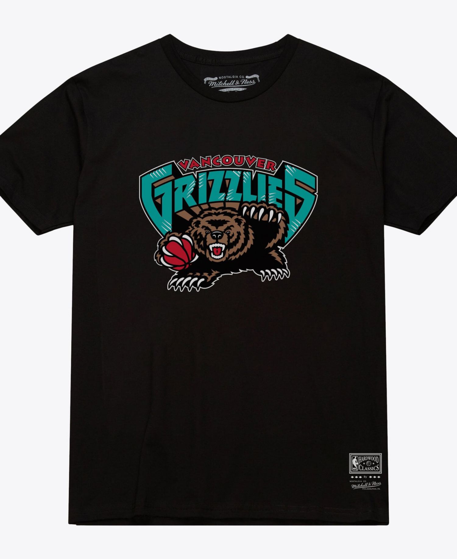Men's and Women's Black Vancouver Grizzlies Hardwood Classics Arch T-Shirt